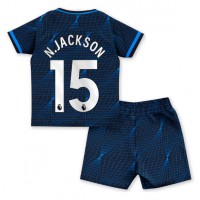 Camisa de time de futebol Chelsea Nicolas Jackson #15 Replicas 2º Equipamento Infantil 2023-24 Manga Curta (+ Calças curtas)